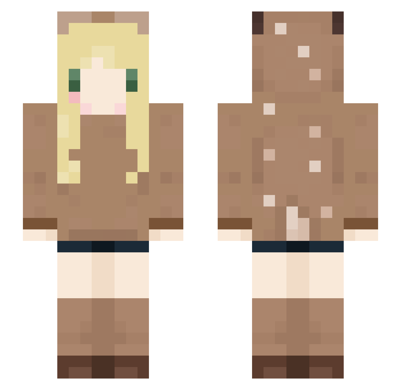 fawniee Minecraft skin, front and back view