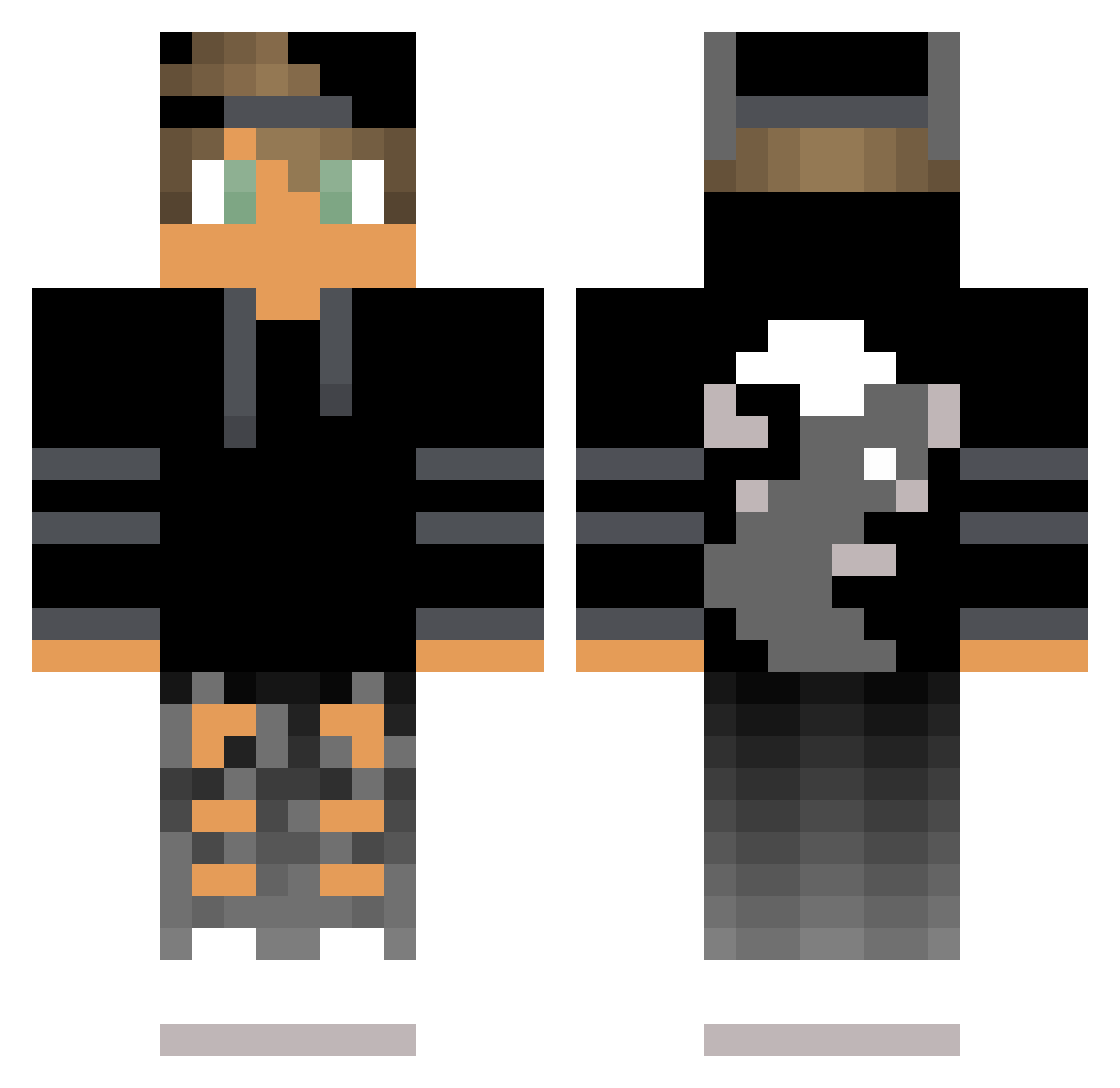DiamondKillerFM Minecraft skin, front and back view