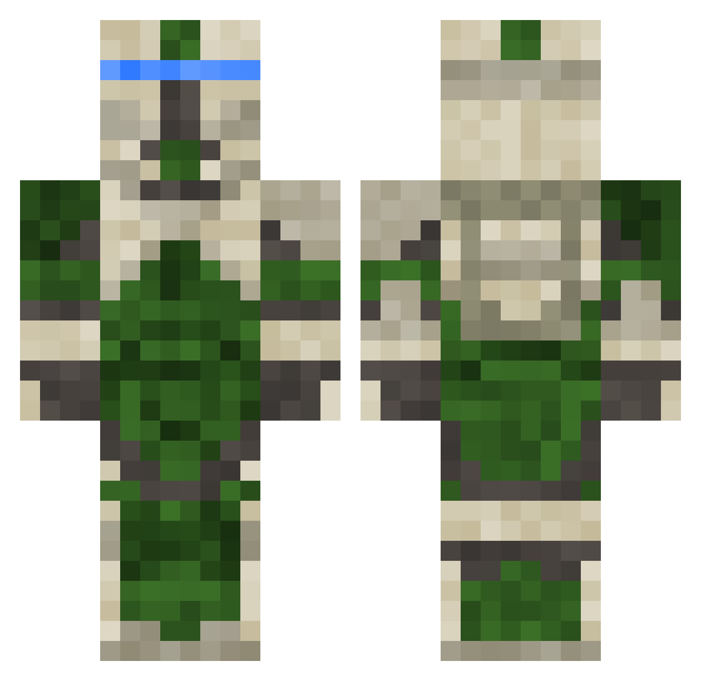 Shorthorn Minecraft skin, front and back view