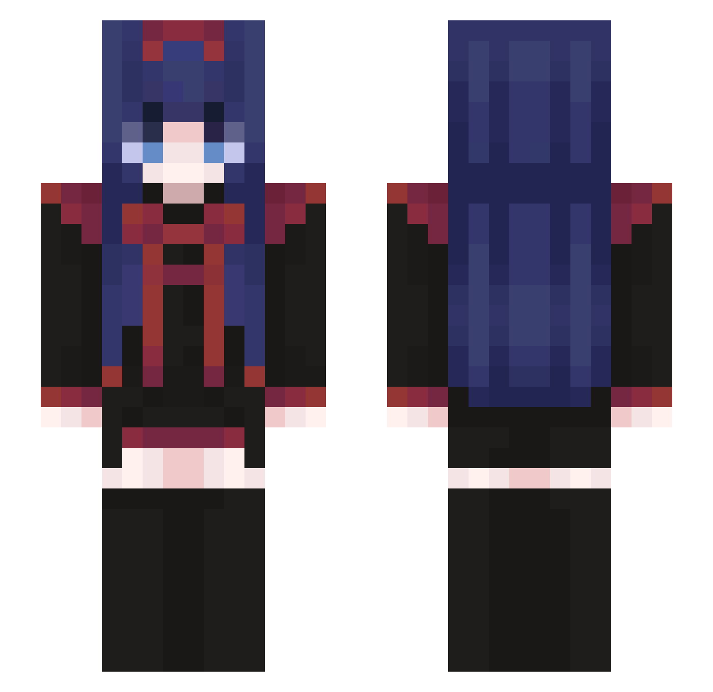 Teekioo Minecraft skin, front and back view