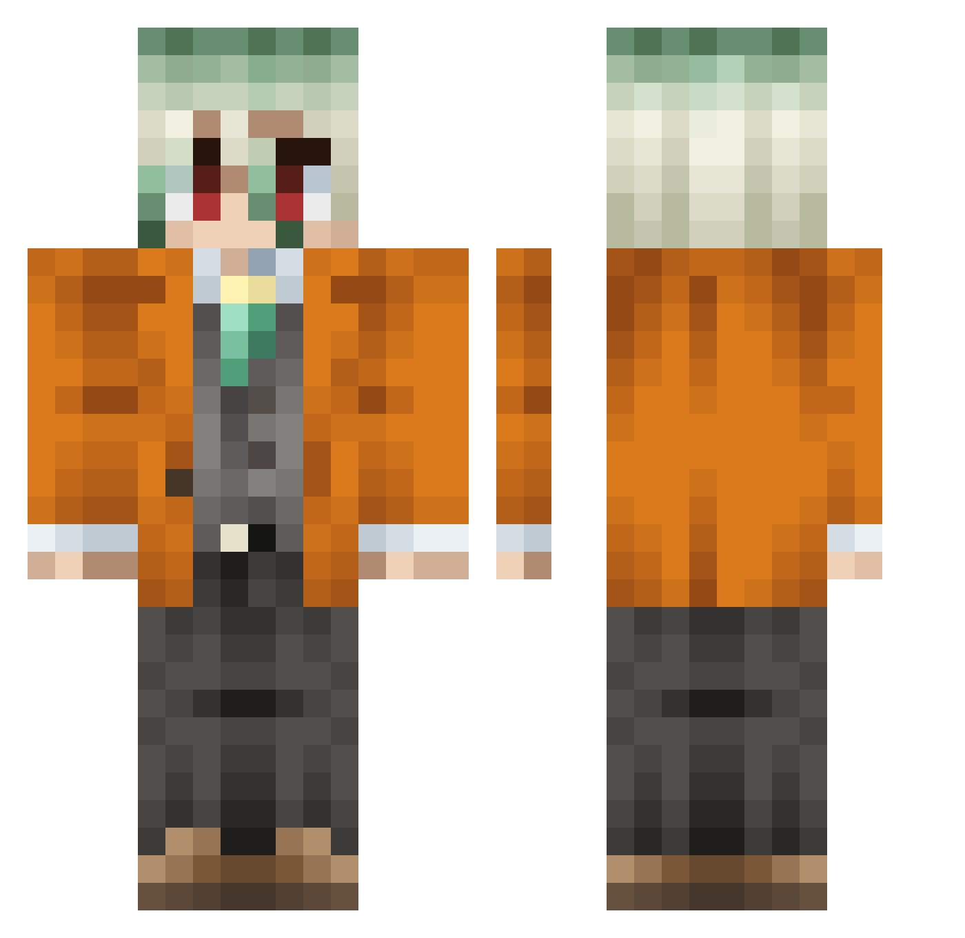 DeNsTrOnS Minecraft skin, front and back view