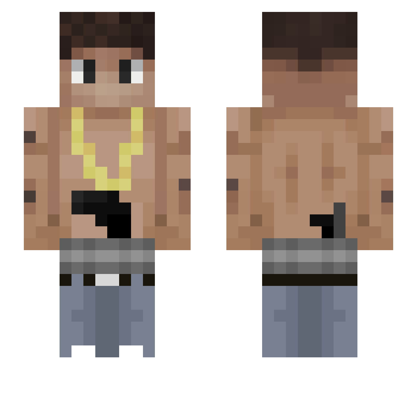 Yonug Minecraft skin, front and back view