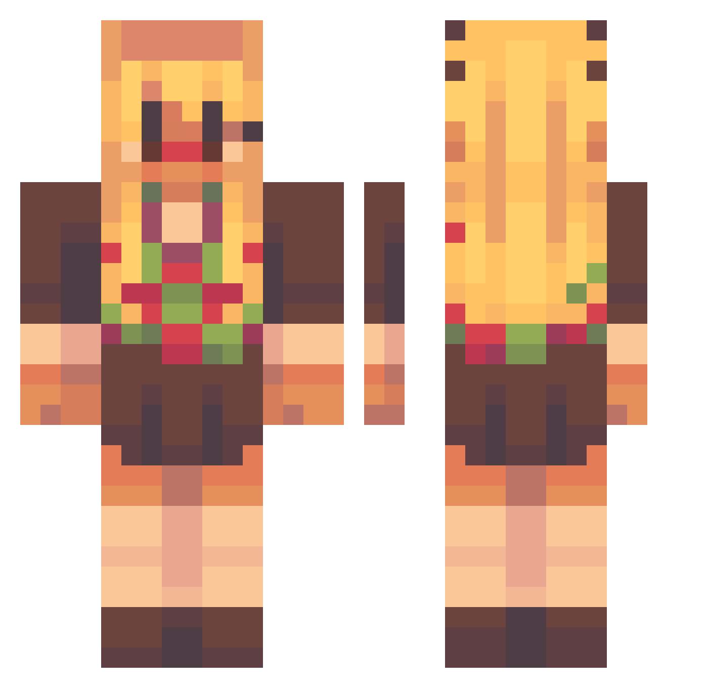 KanyeEast404 Minecraft skin, front and back view