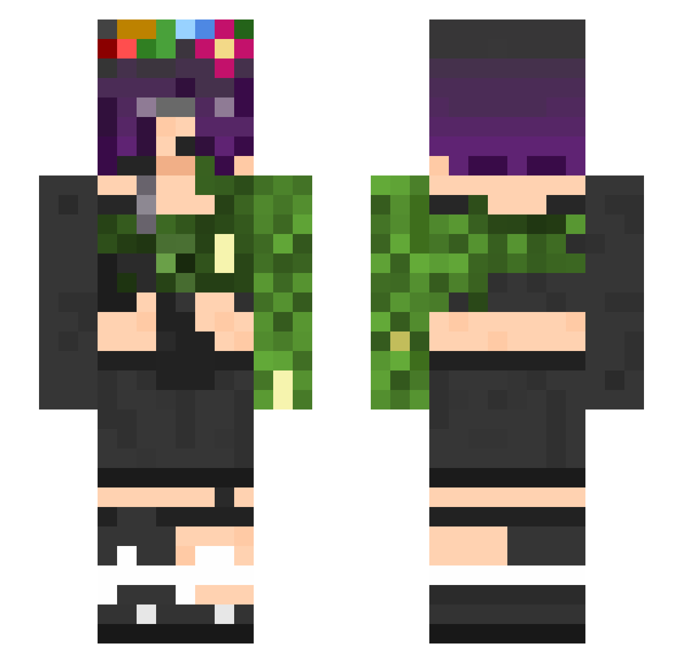 Den4554 Minecraft skin, front and back view