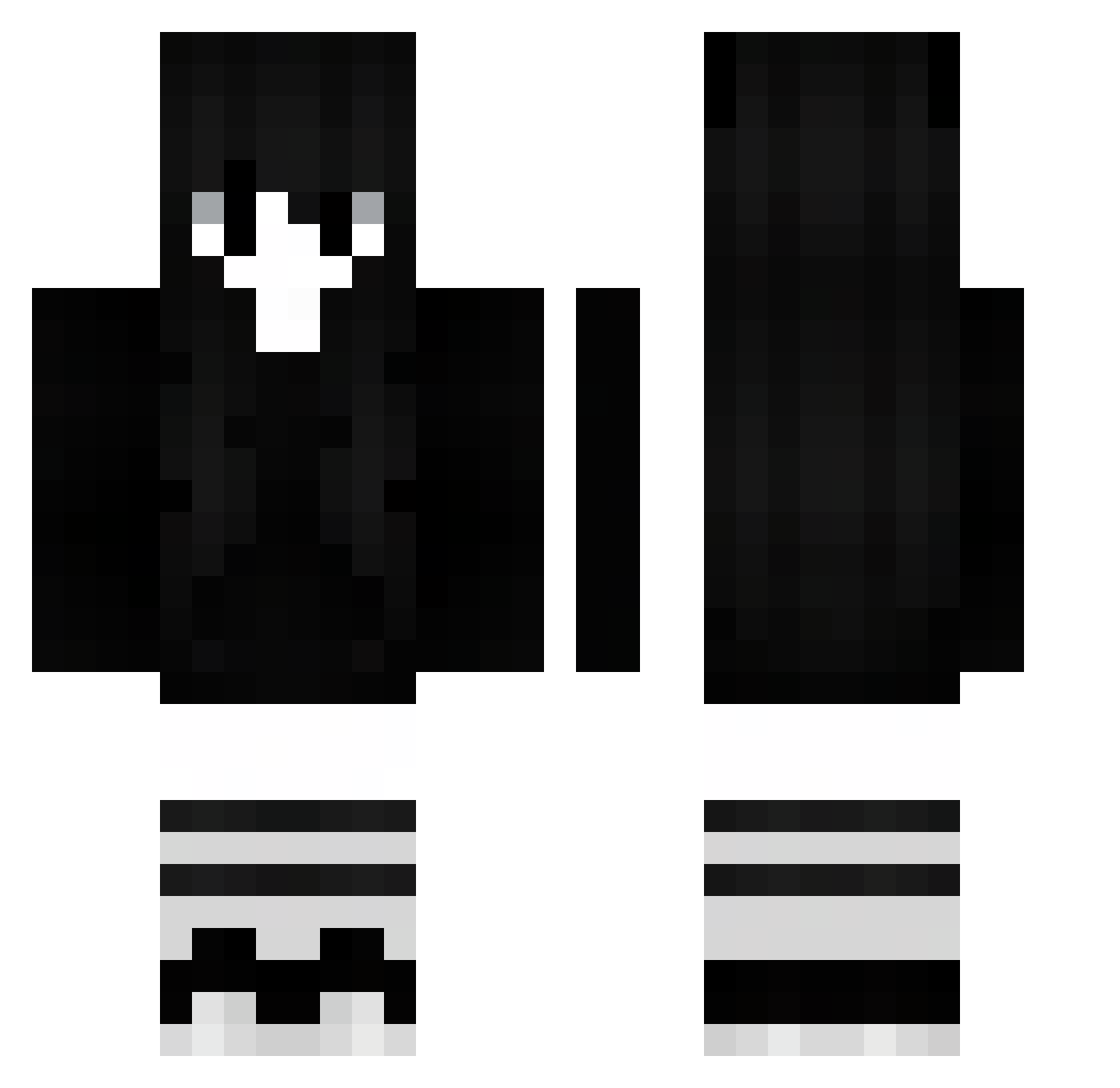 Hakujii Minecraft skin, front and back view