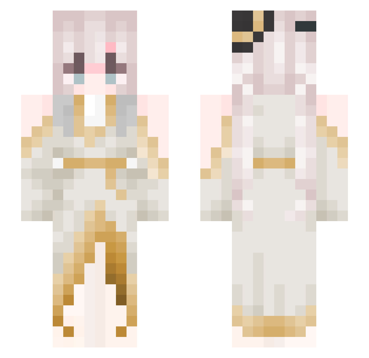 SashaToon Minecraft skin, front and back view