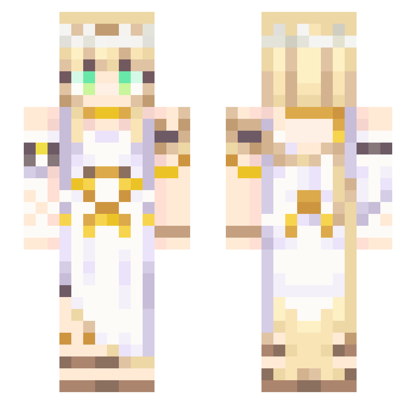 Meltydaru Minecraft skin, front and back view