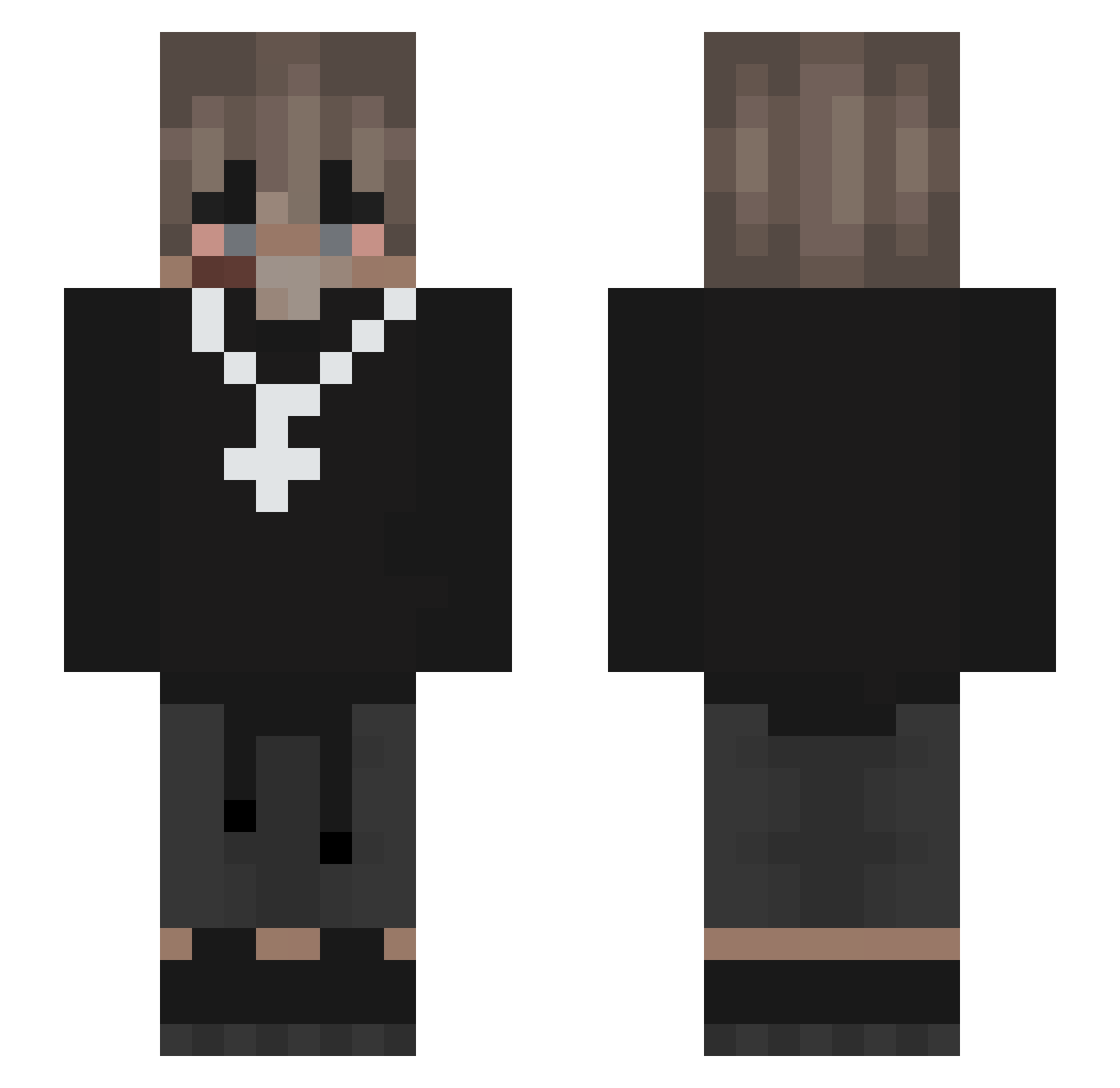 iTakeLife Minecraft skin, front and back view