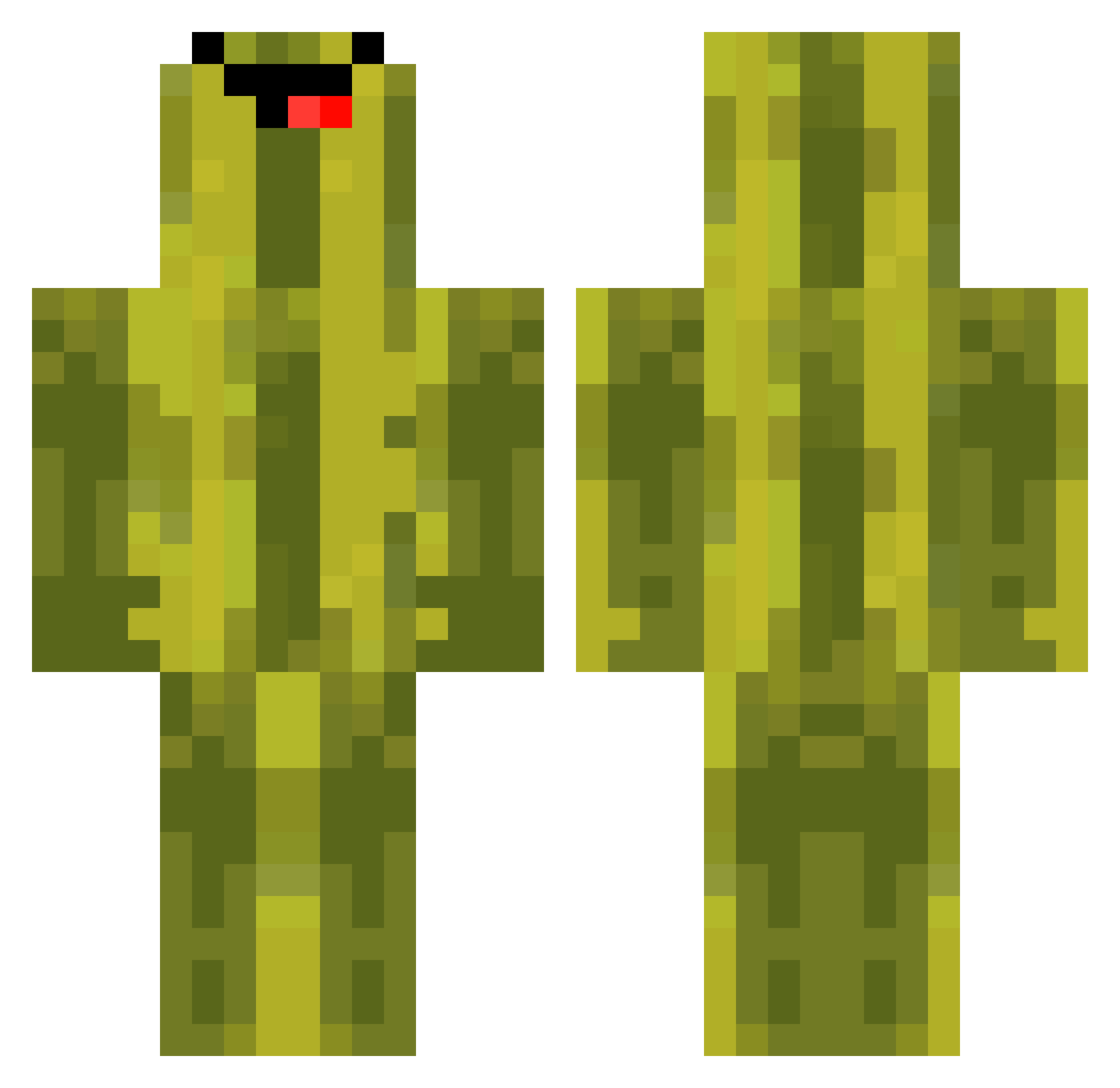 Amphi0s Minecraft skin, front and back view