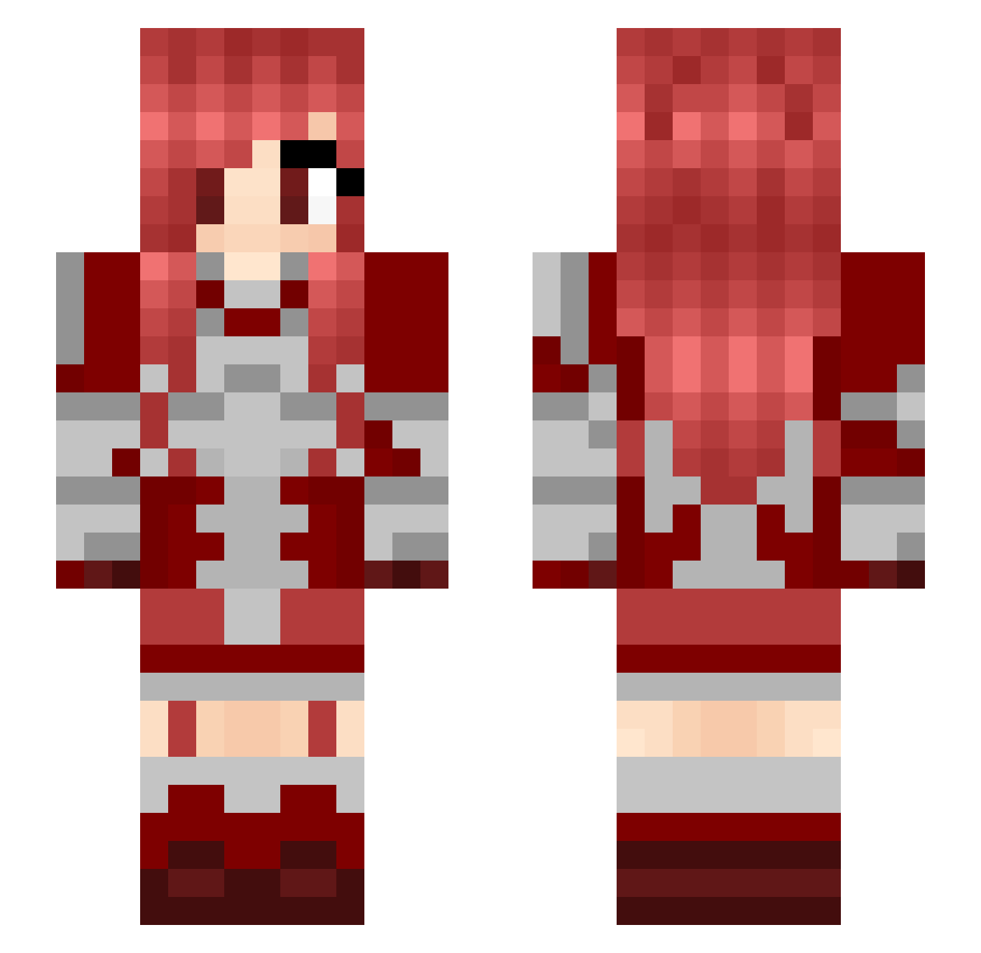 Brickfist Minecraft skin, front and back view