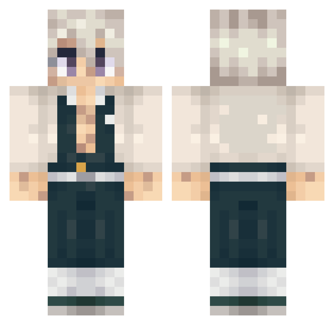 keyoniii Minecraft skin, front and back view