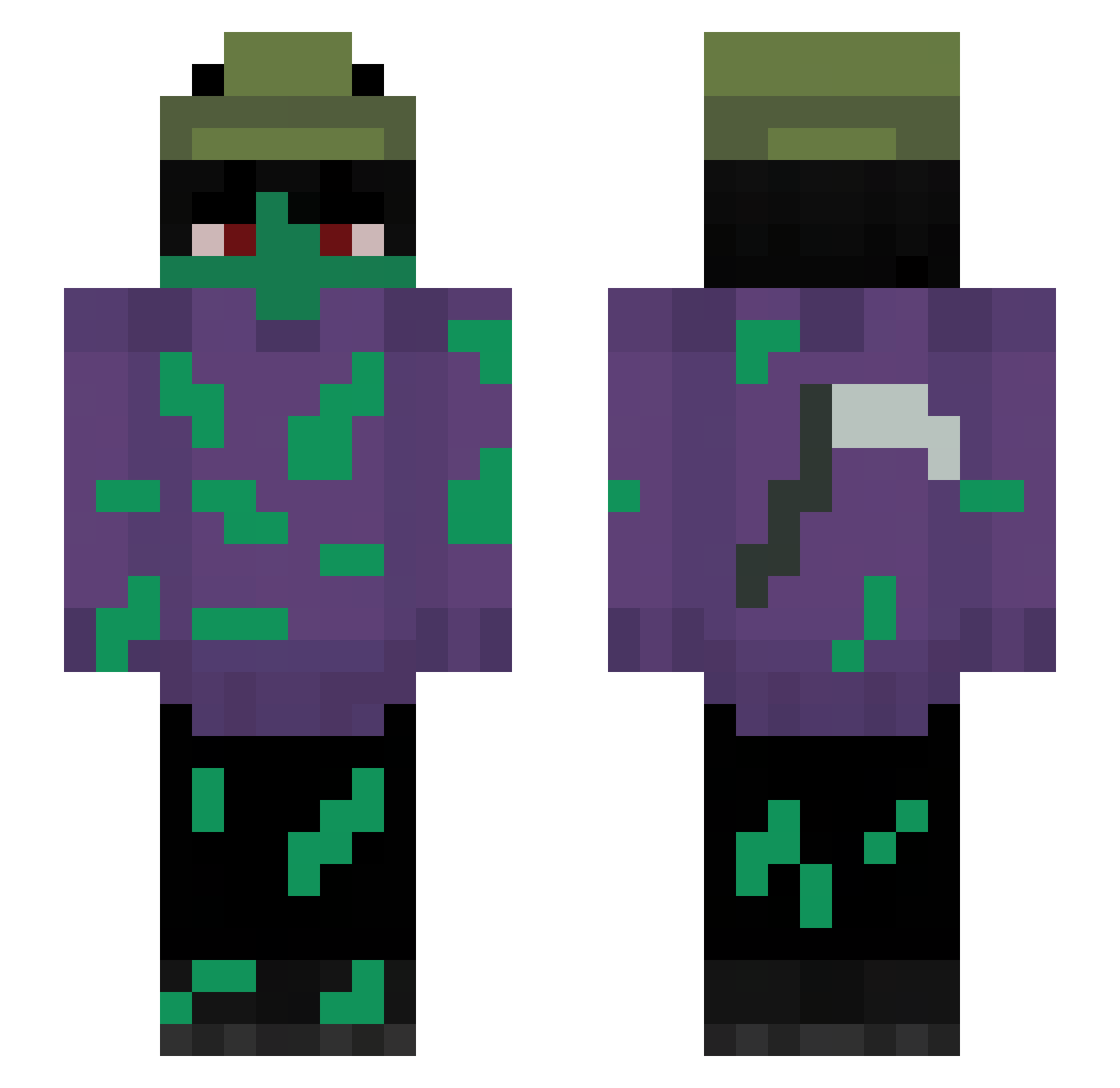 Violino Minecraft skin, front and back view