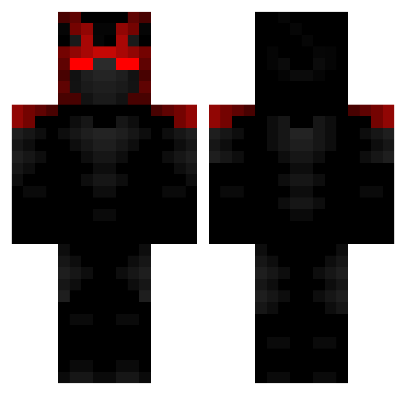 DeepBelial Minecraft skin, front and back view