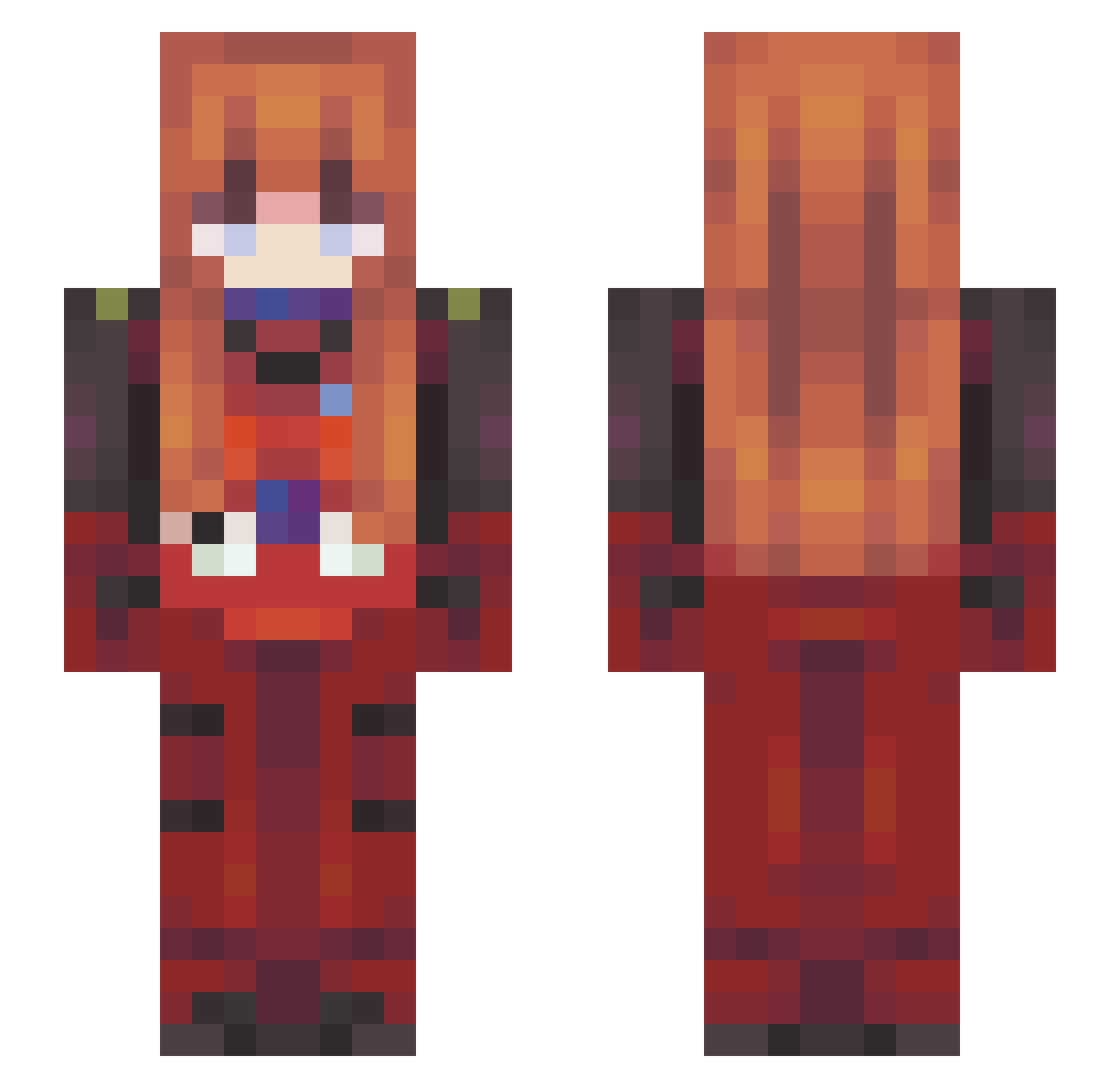 Opiela Minecraft skin, front and back view