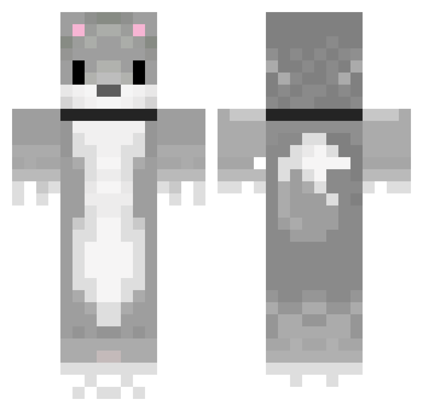 Doguinho_V2 Minecraft skin, front and back view