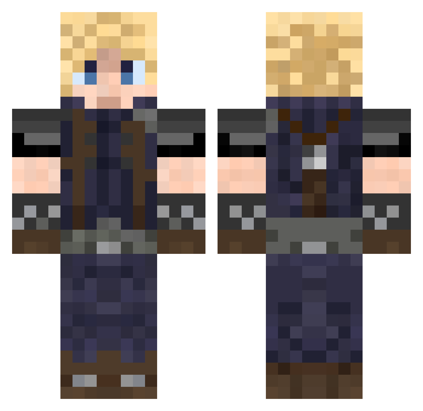 R3DNFate Minecraft skin, front and back view