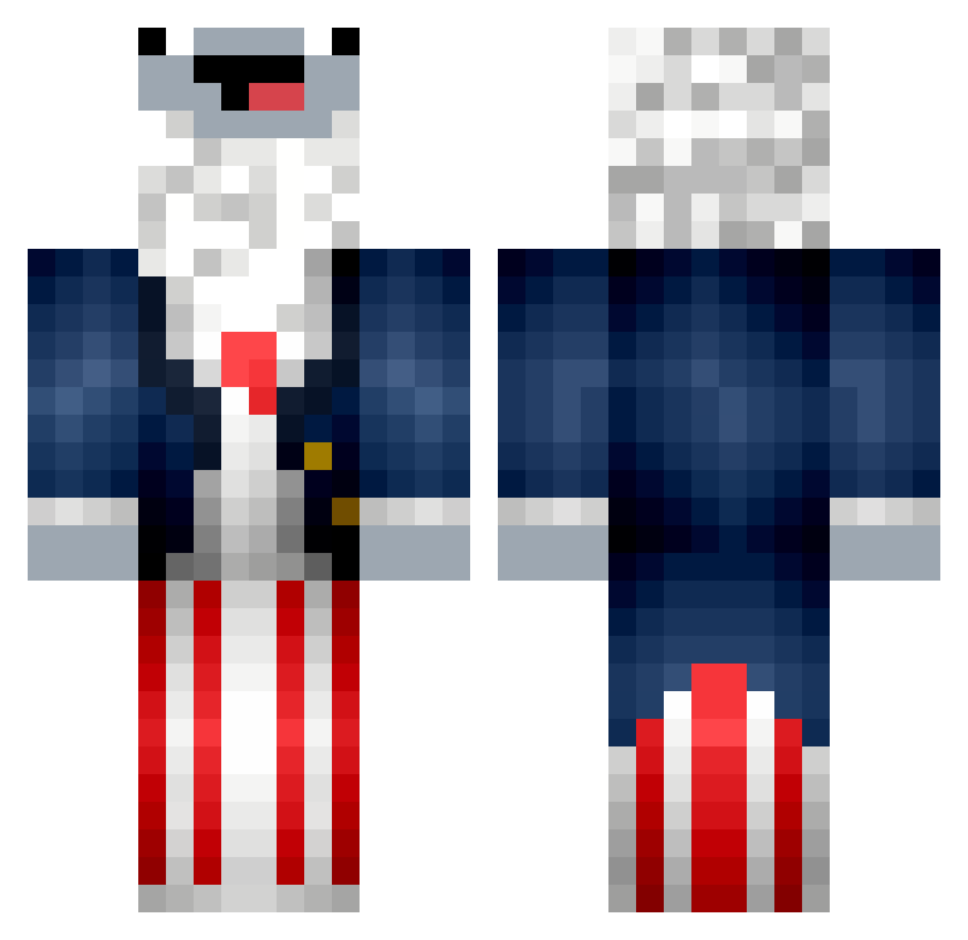deathchickenwing Minecraft skin, front and back view