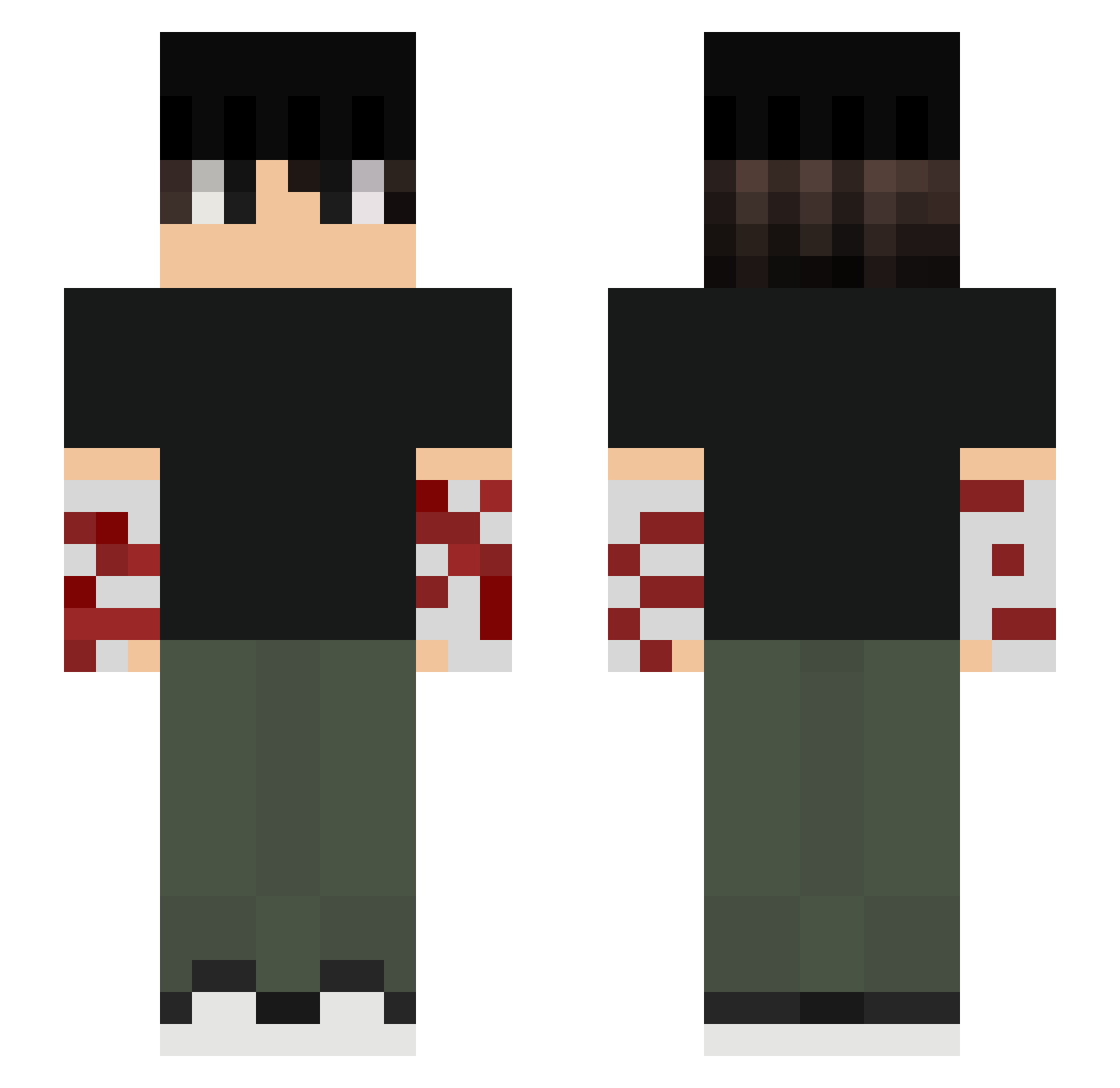 337XANDER Minecraft skin, front and back view