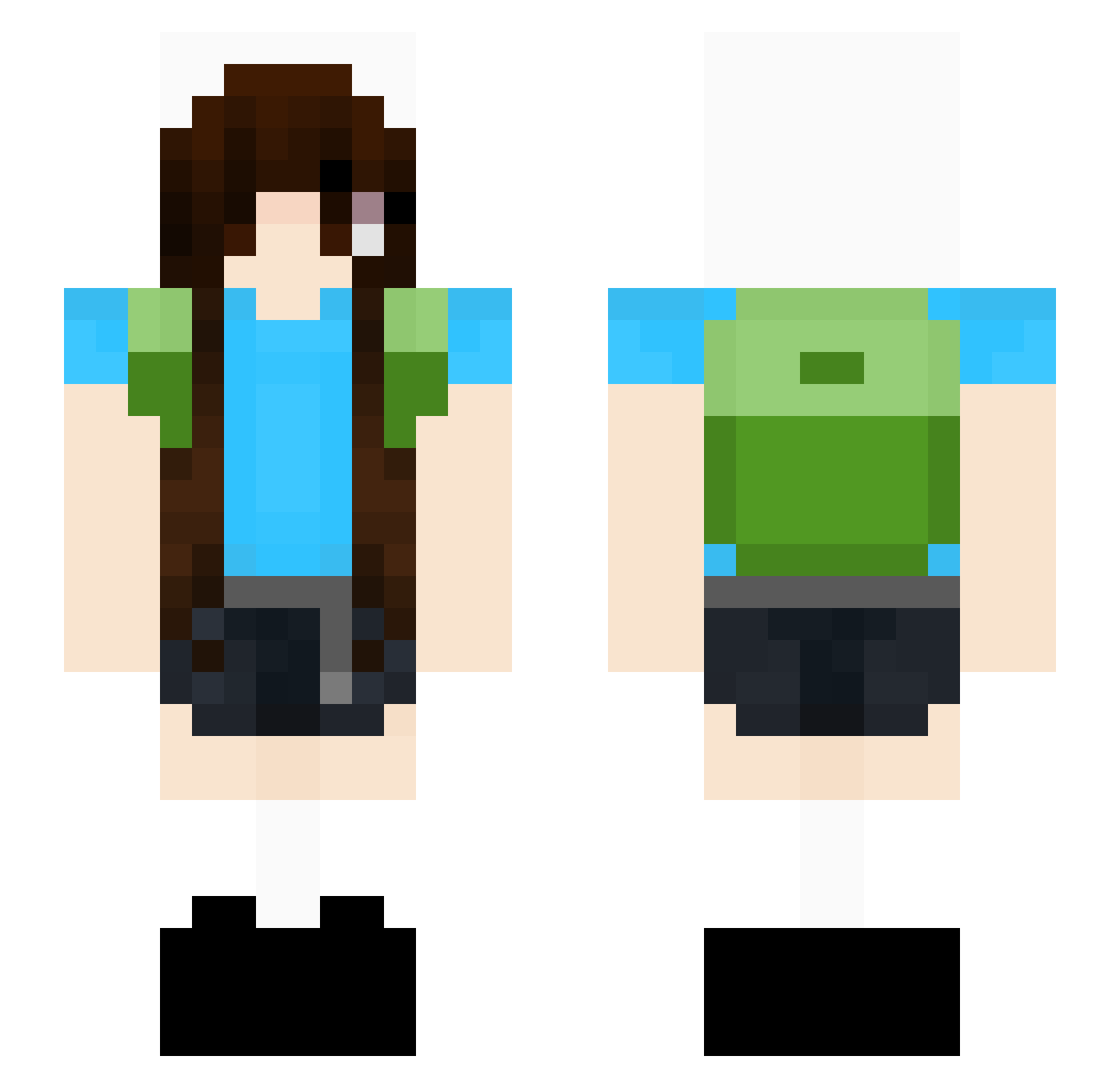 BoogerDestroyer Minecraft skin, front and back view