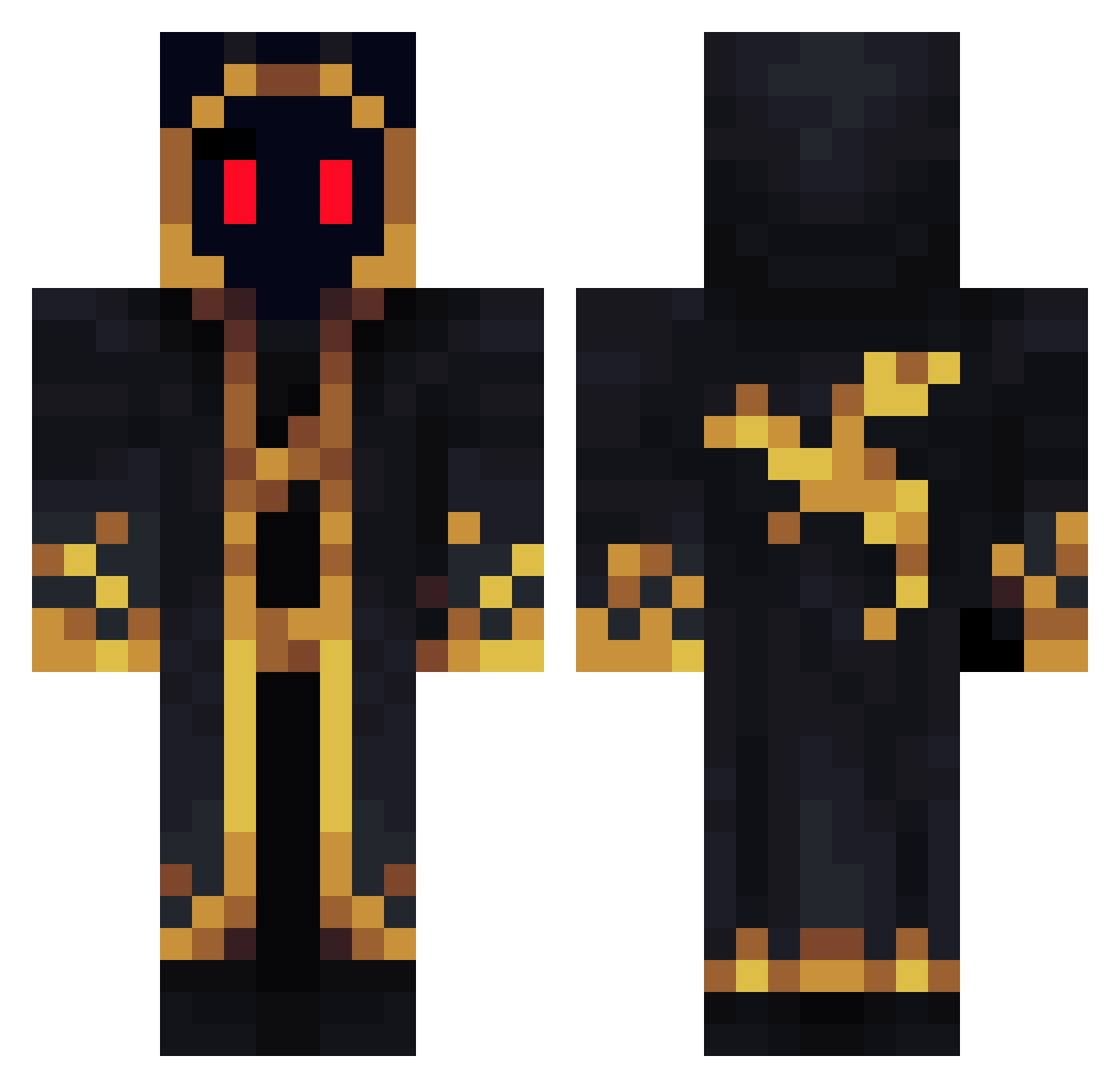 TheFoodHub Minecraft skin, front and back view