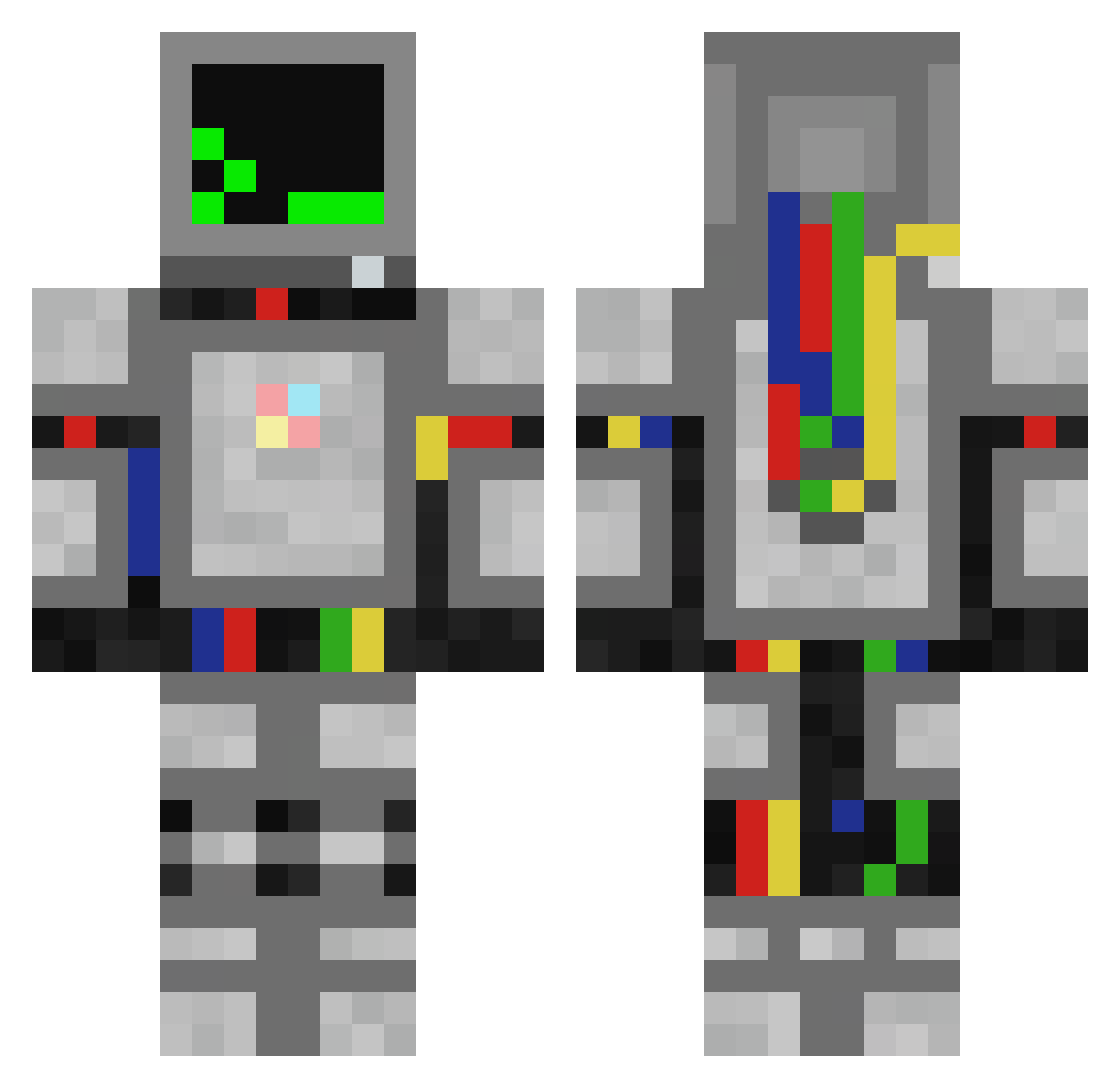 mooomooooooooooo Minecraft skin, front and back view
