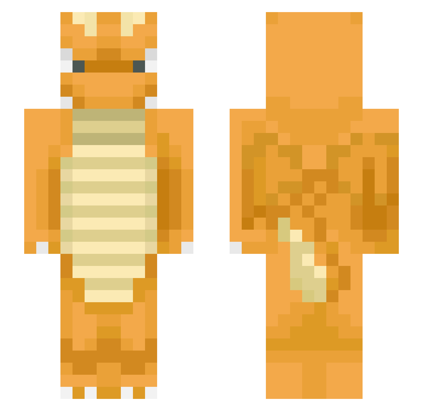 Klunky Minecraft skin, front and back view
