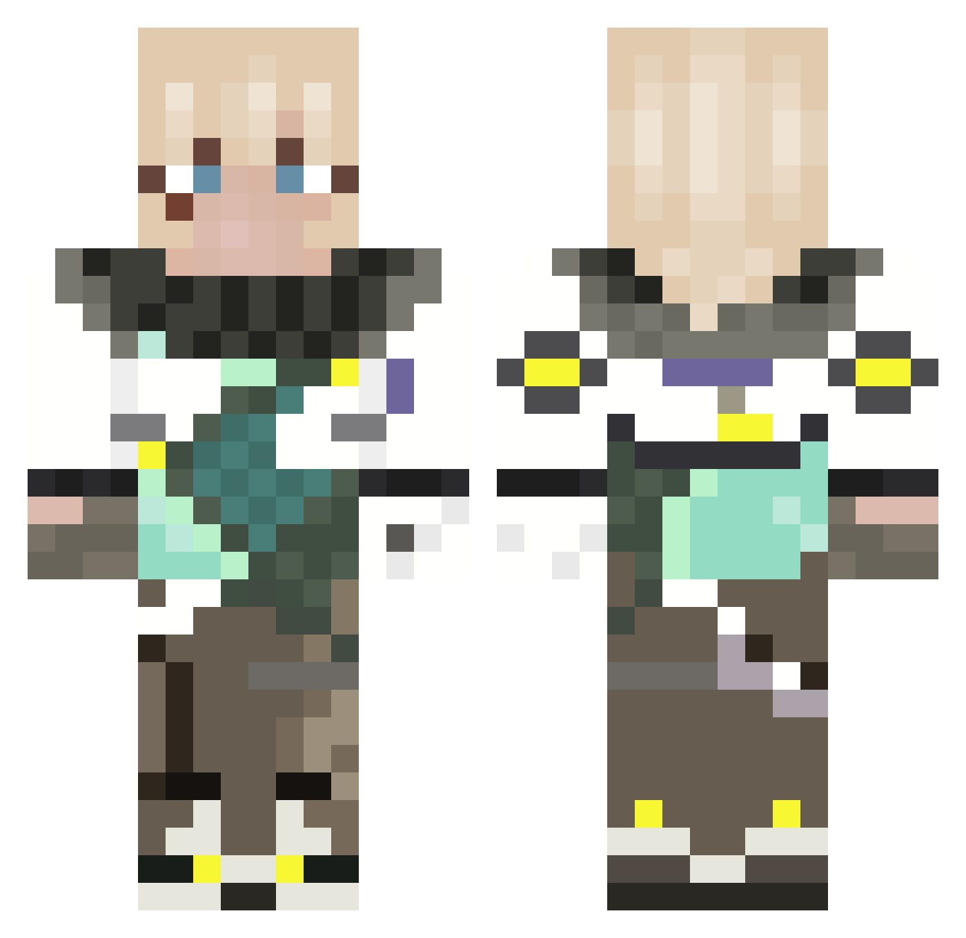 Moonkeew Minecraft skin, front and back view