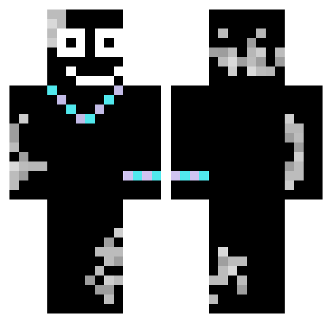 N3VIO Minecraft skin, front and back view