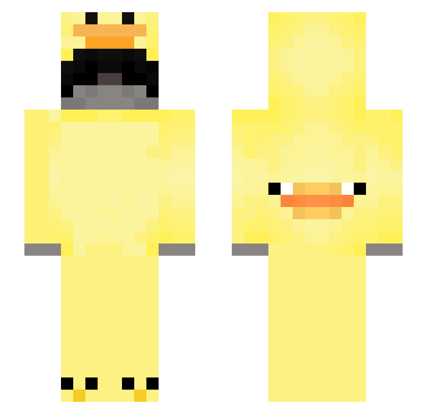 COVOID Minecraft skin, front and back view