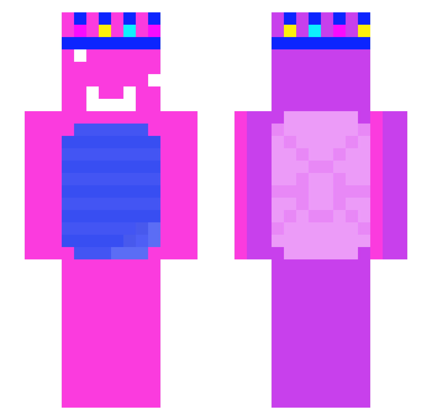 Femboy13145 Minecraft skin, front and back view