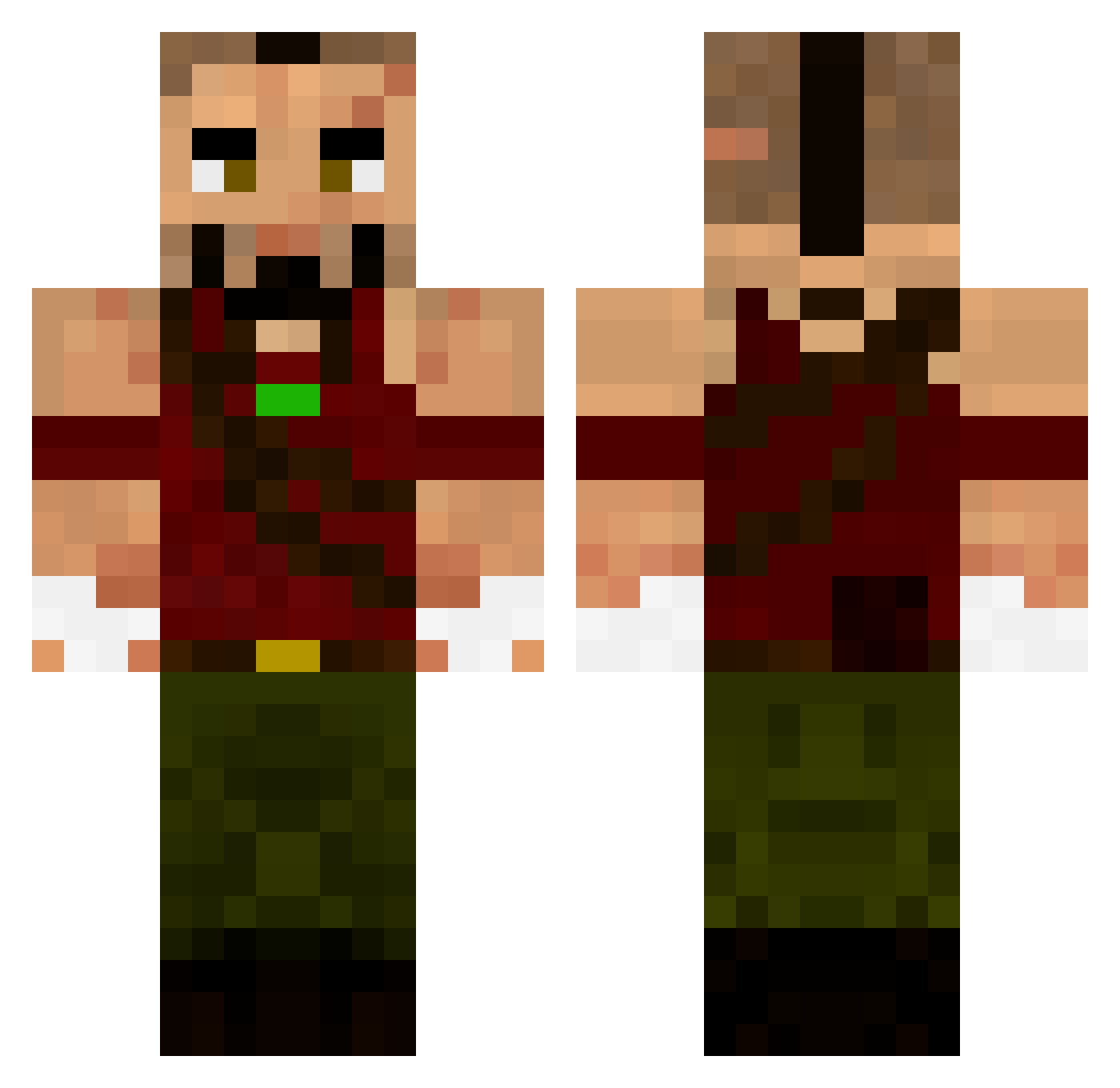 Vehker83 Minecraft skin, front and back view