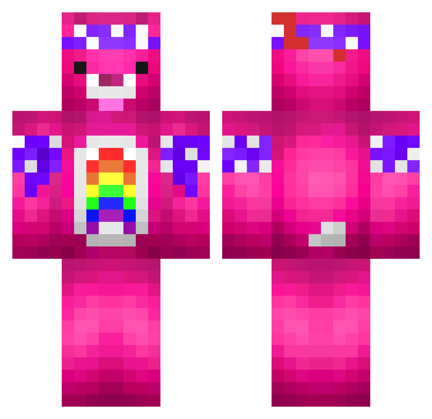 rorodou Minecraft skin, front and back view