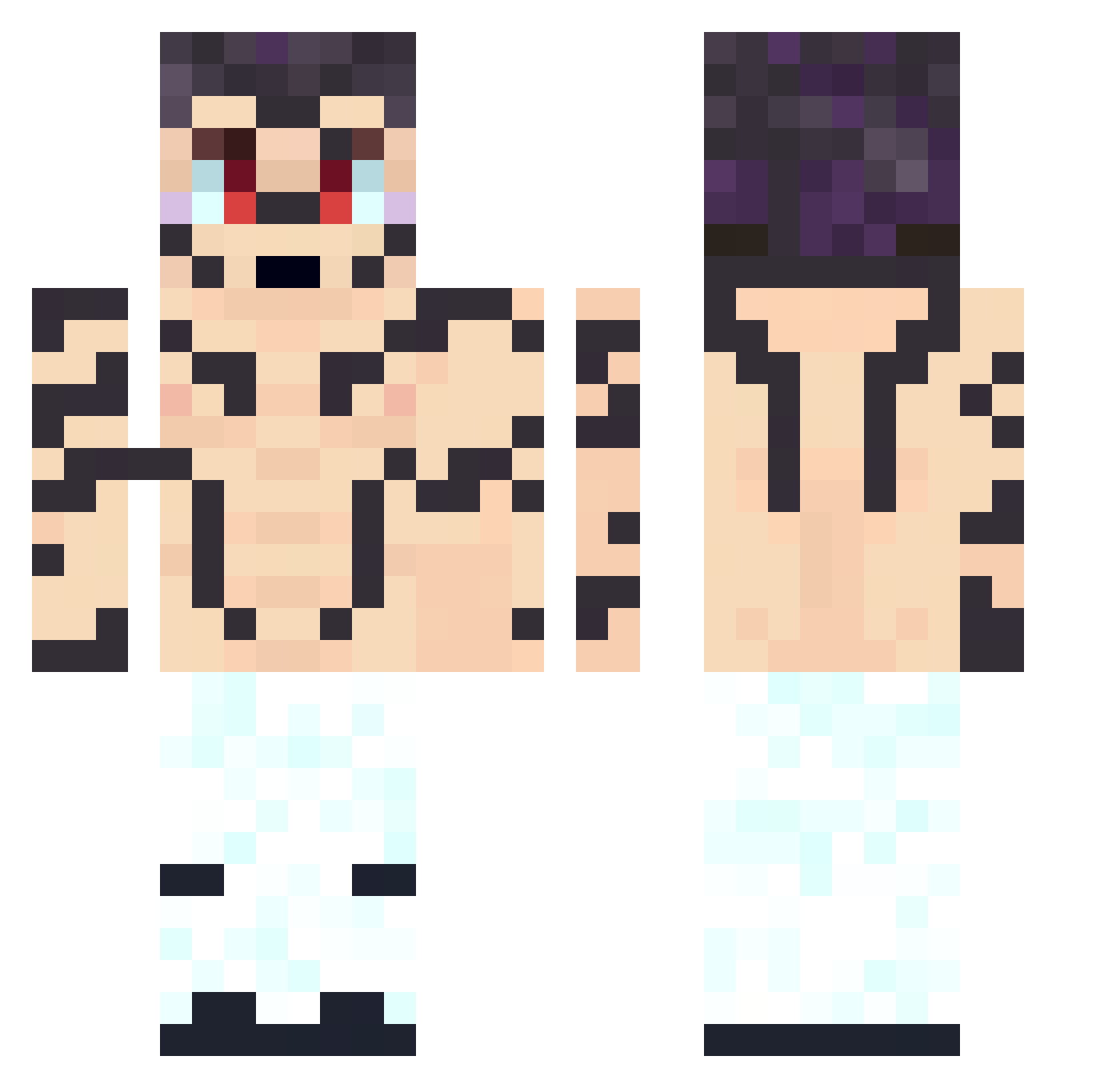 Krazeeee Minecraft skin, front and back view