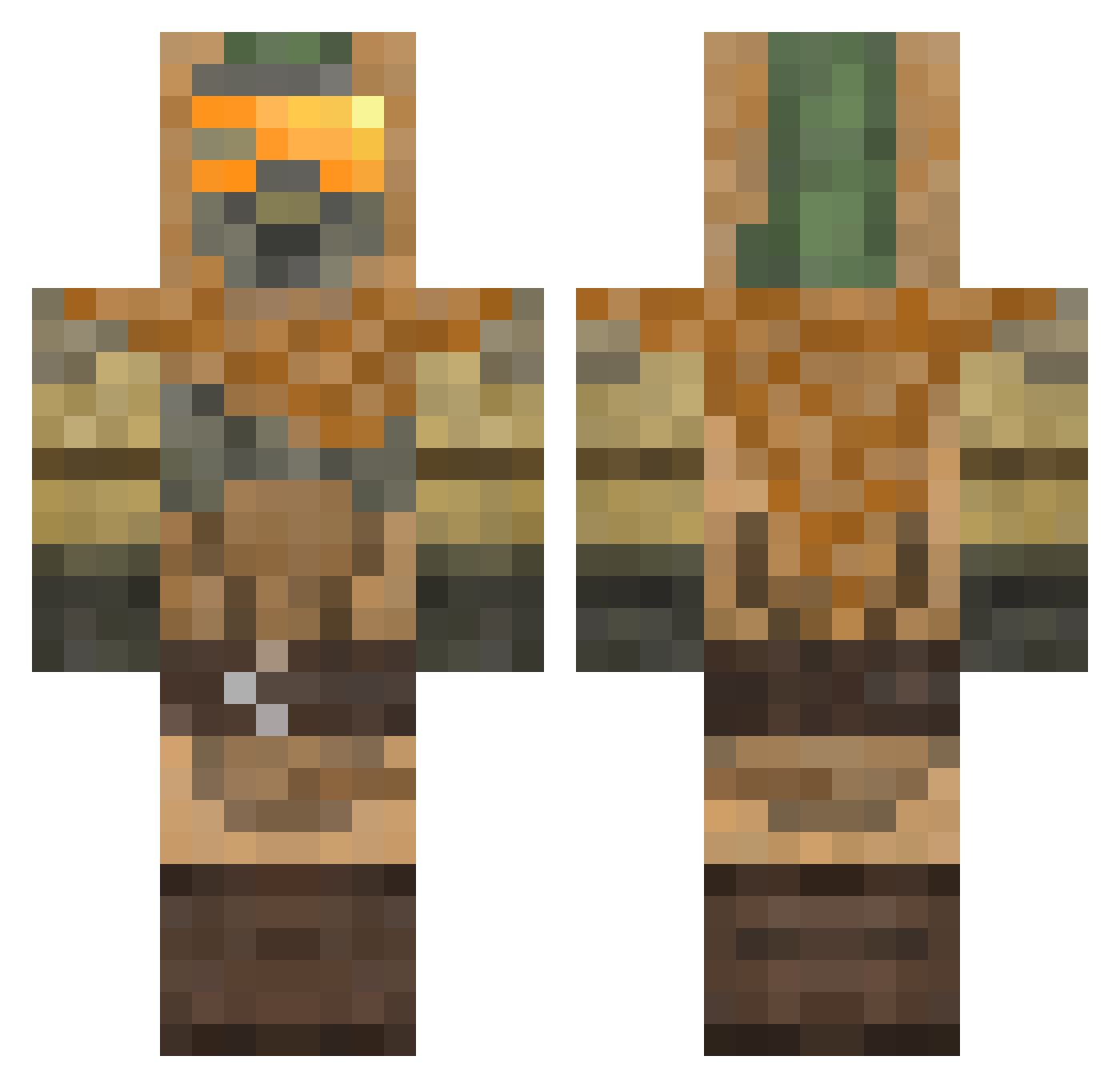 Gunbuilder Minecraft skin, front and back view