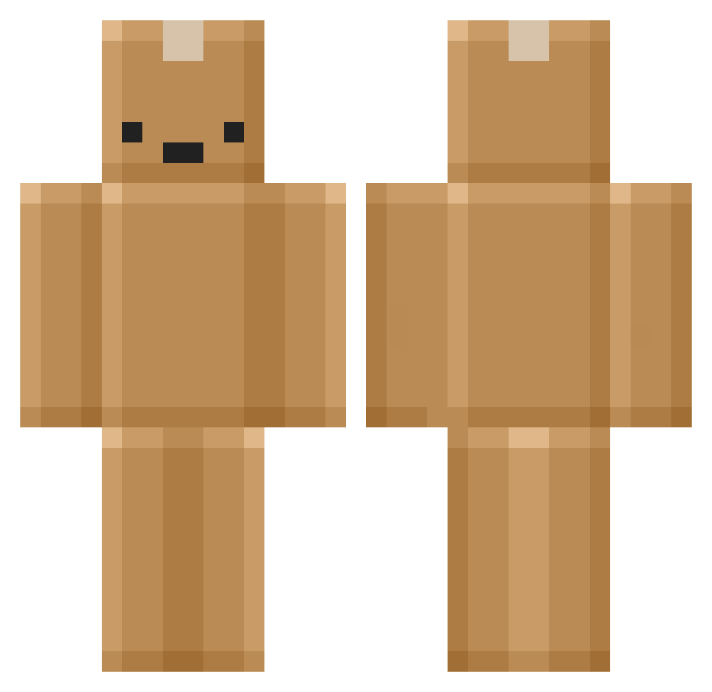 ItzArtZX Minecraft skin, front and back view