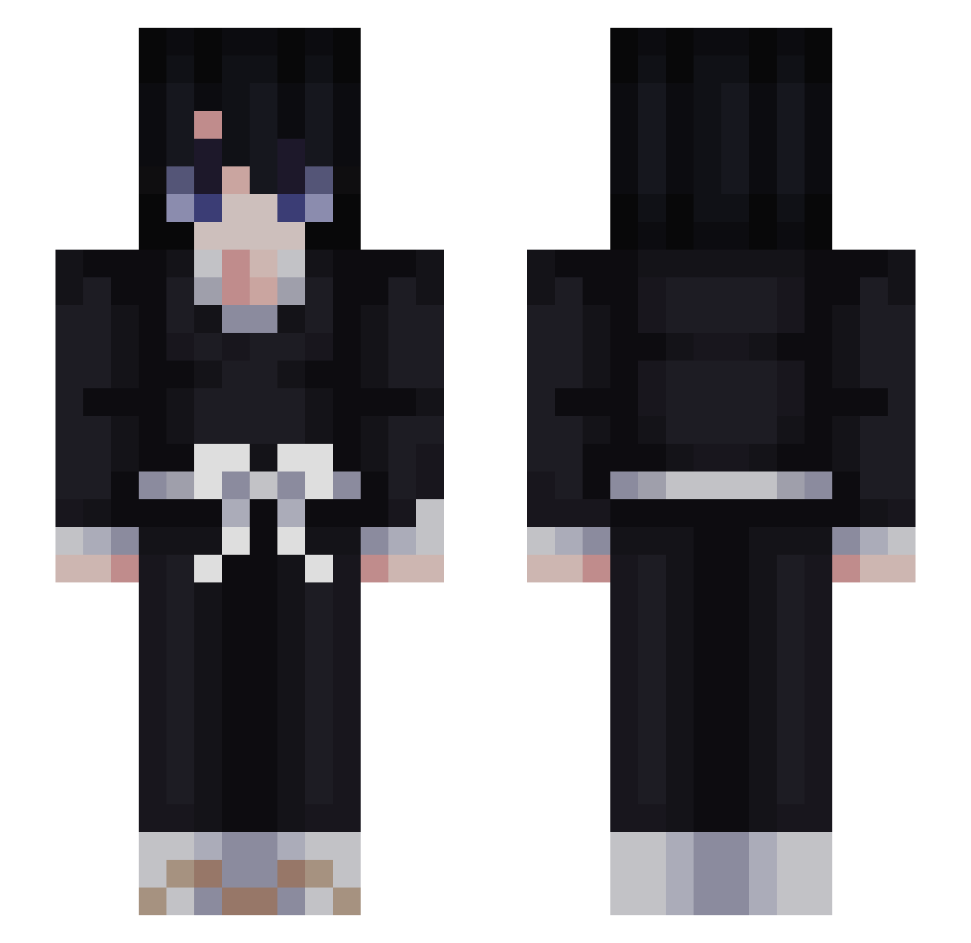 bxt740 Minecraft skin, front and back view