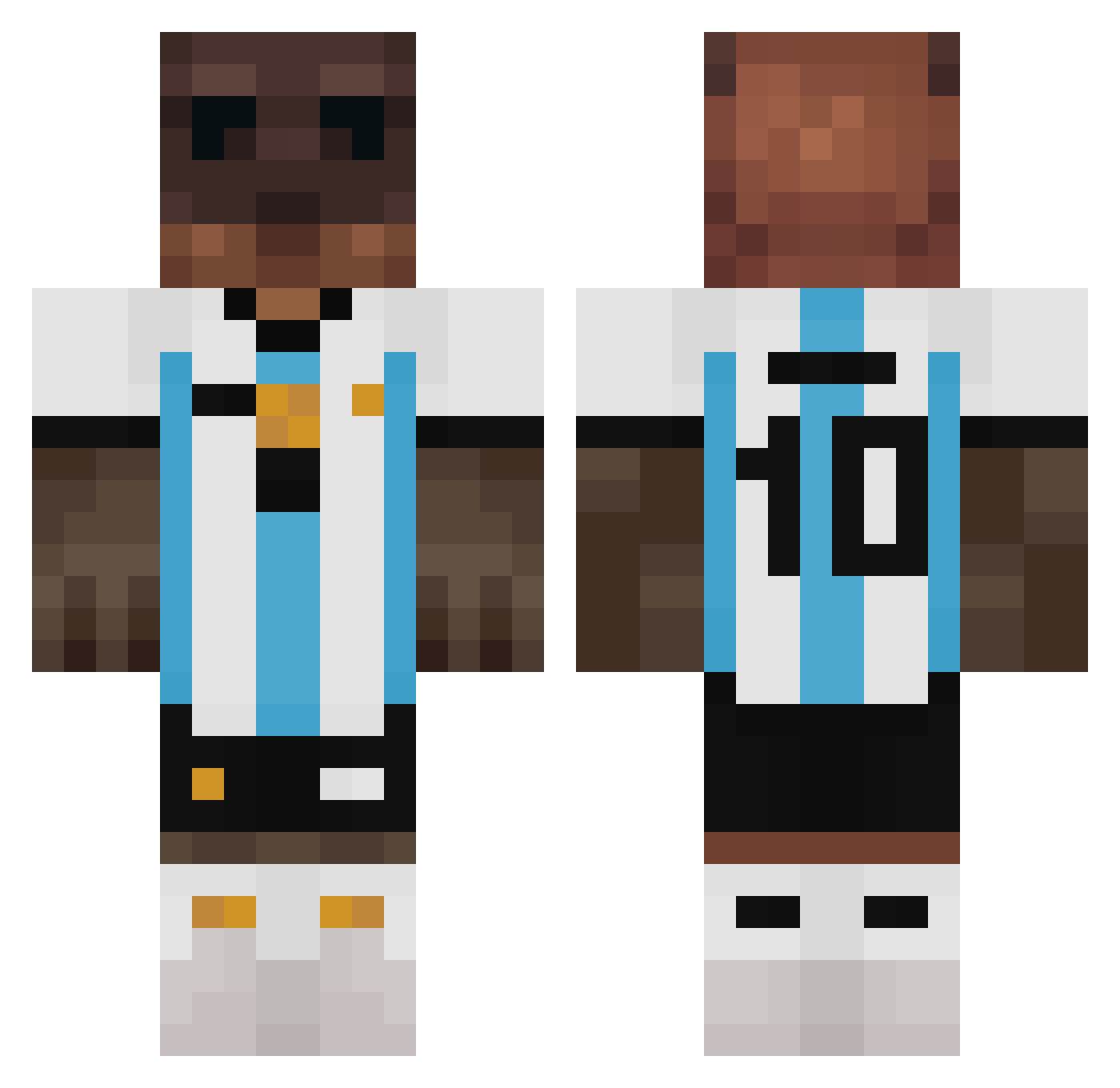 Aia_legga Minecraft skin, front and back view