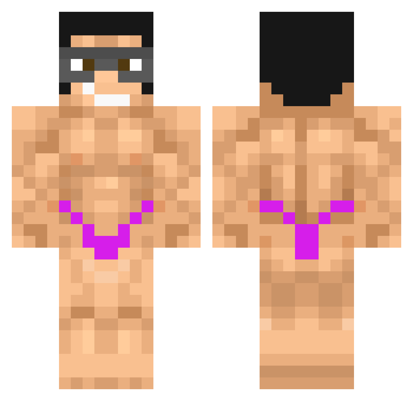 sebolazty Minecraft skin, front and back view