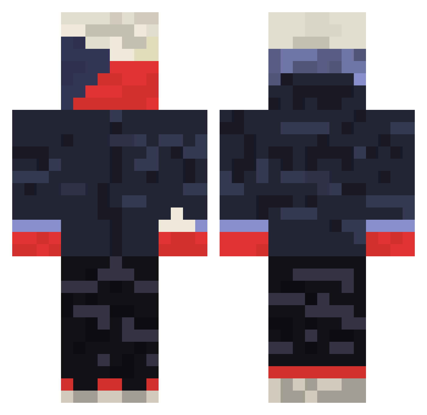 MrBobesh Minecraft skin, front and back view