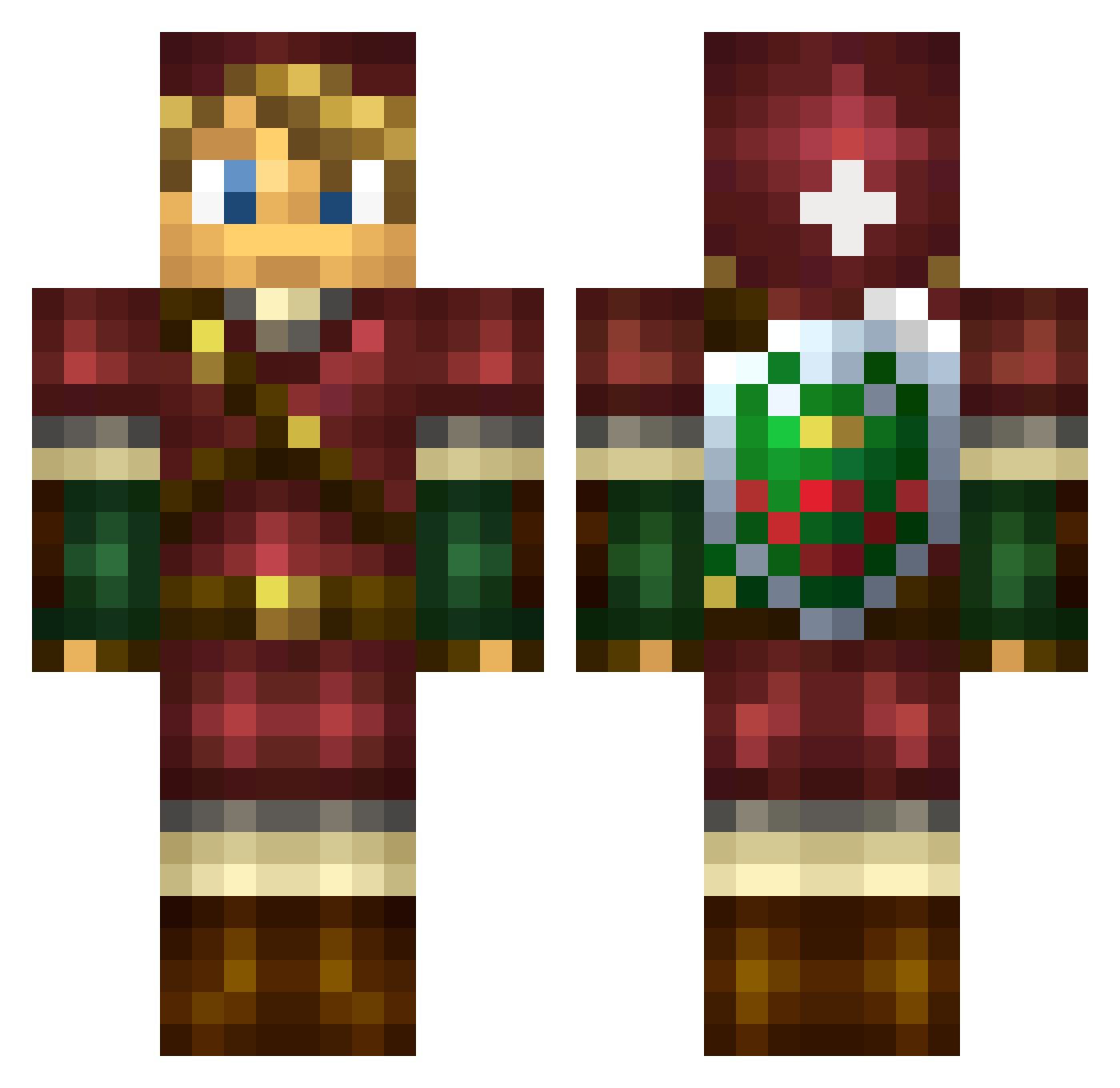 Bagel24 Minecraft skin, front and back view