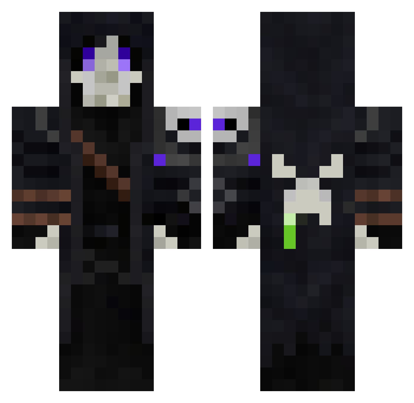 Itz_ySloow Minecraft skin, front and back view