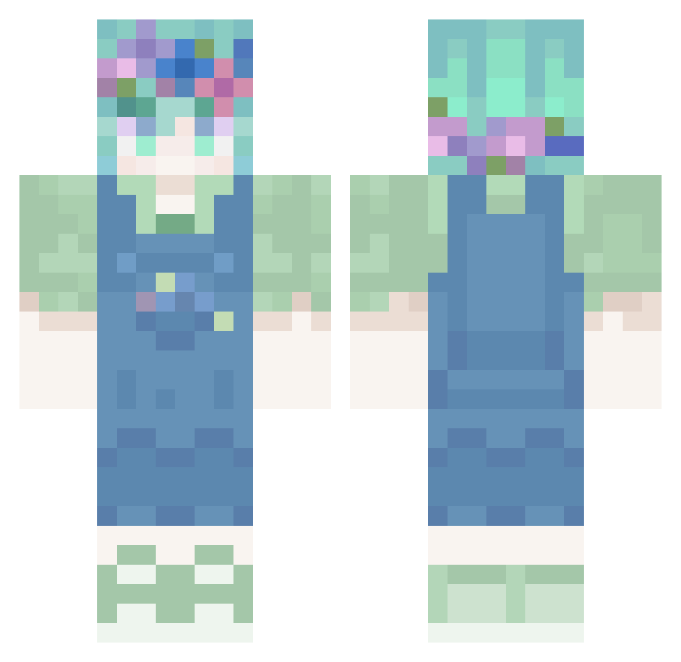 BasilFromOmor Minecraft skin, front and back view