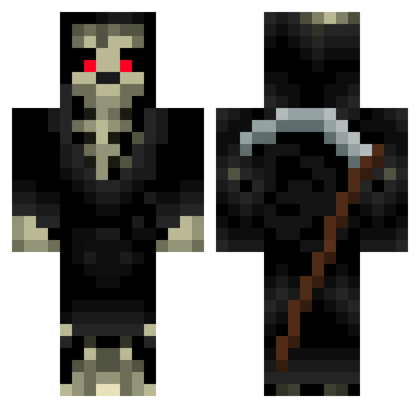 BackFlow Minecraft skin, front and back view