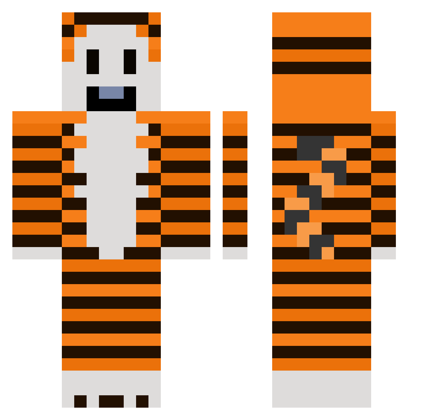Buldini Minecraft skin, front and back view