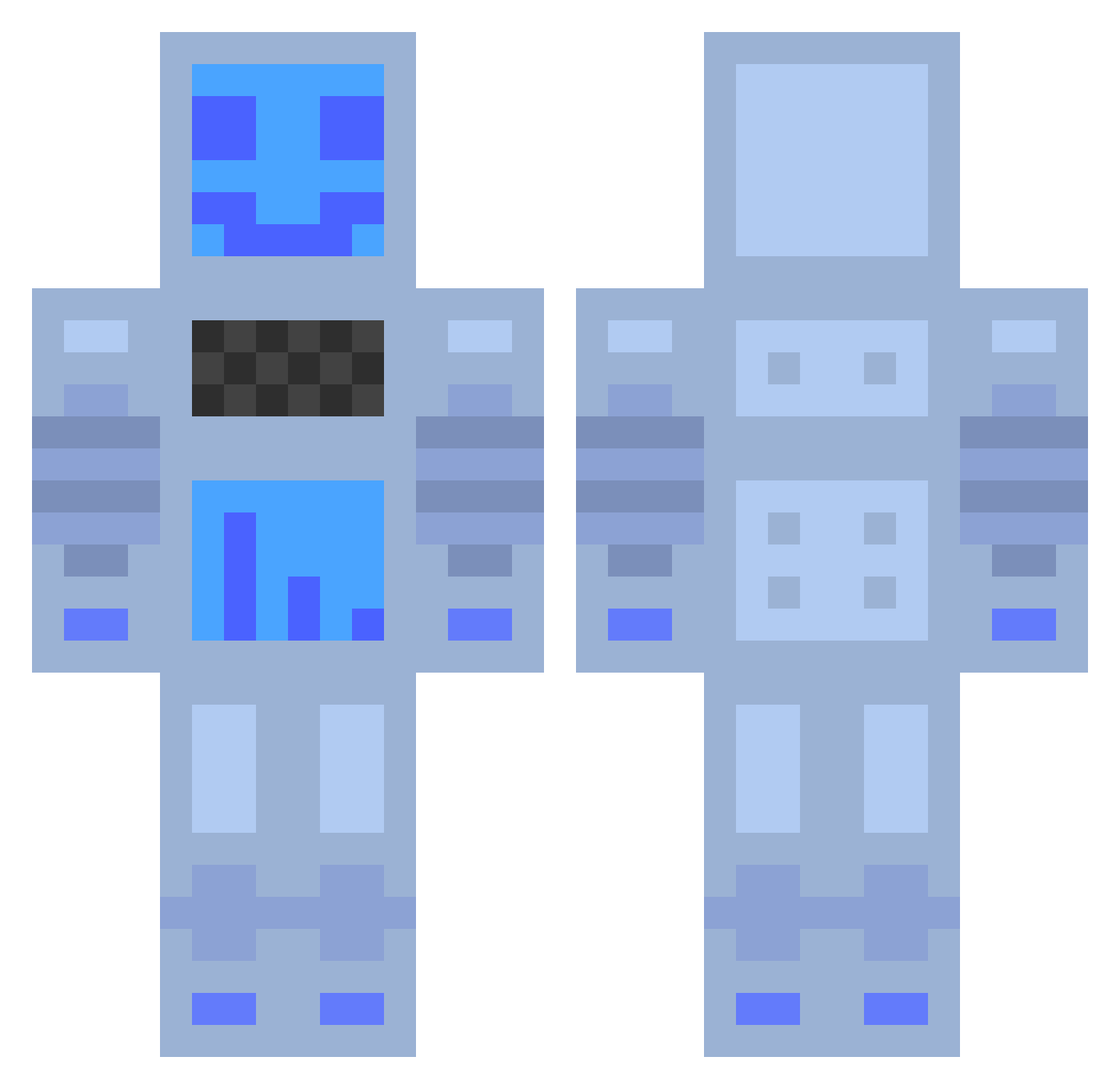 ChunkLoaderV2 Minecraft skin, front and back view