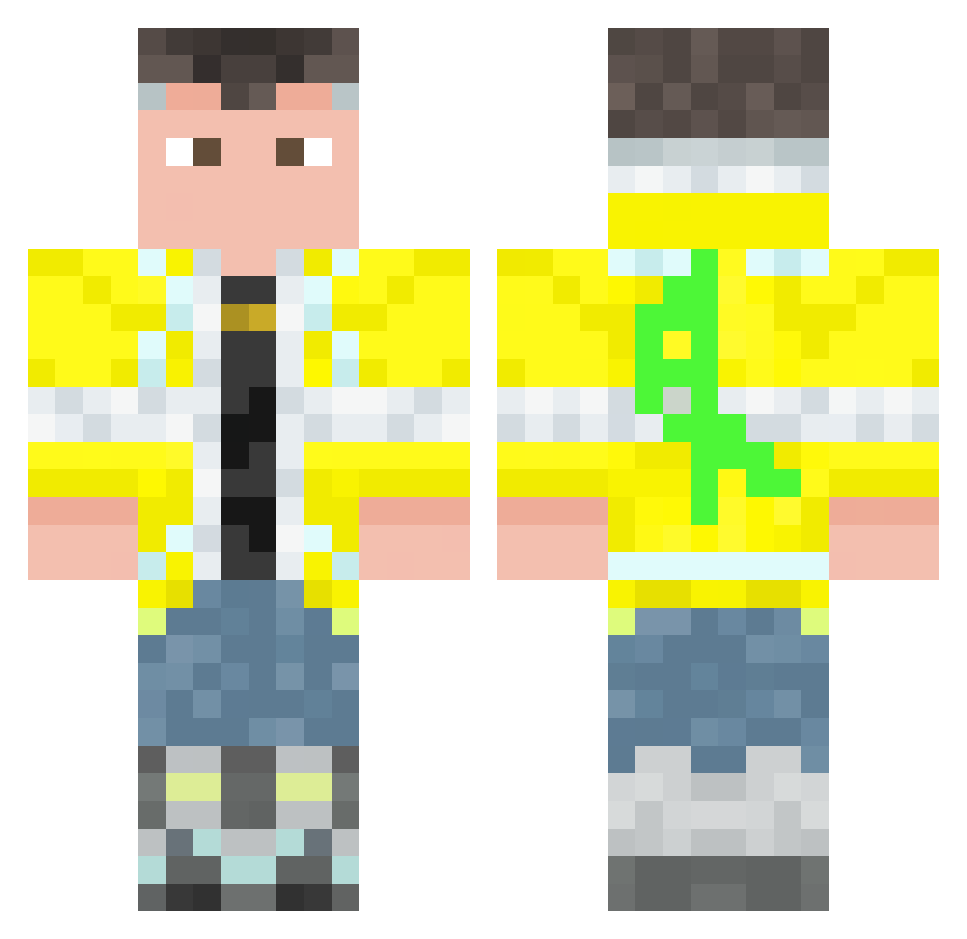 Tybat812 Minecraft skin, front and back view