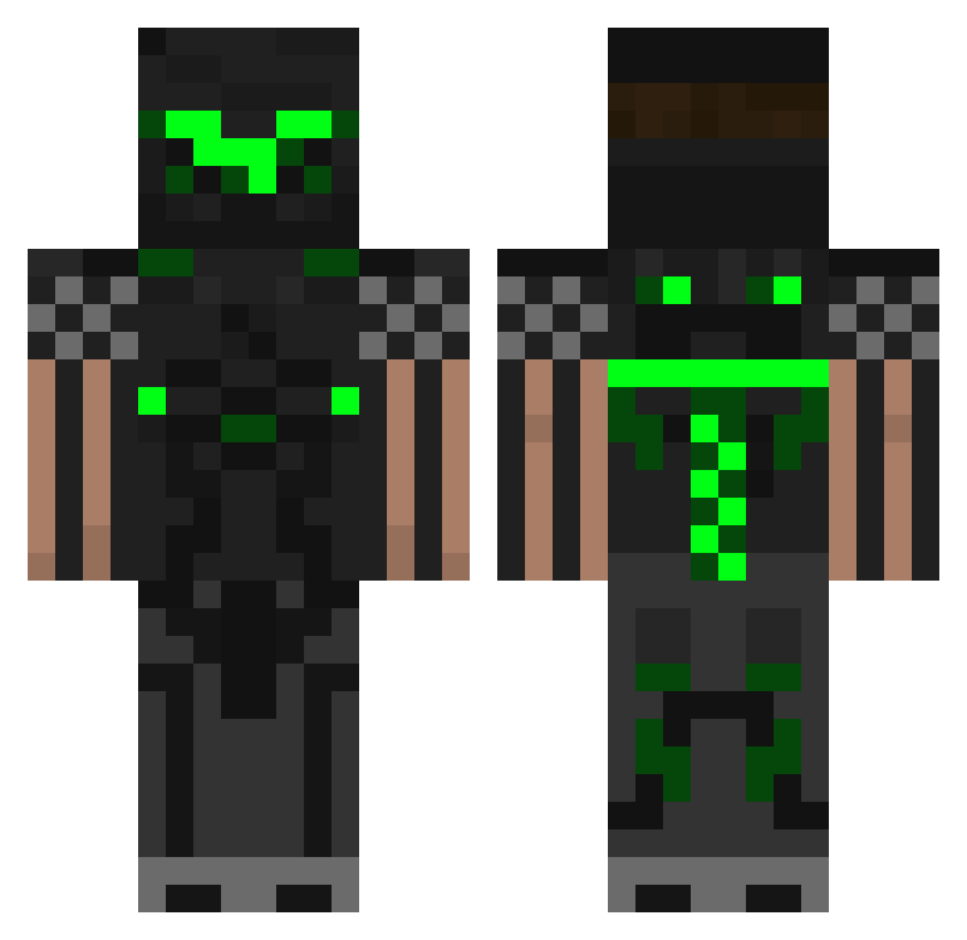 DocPeaPea Minecraft skin, front and back view
