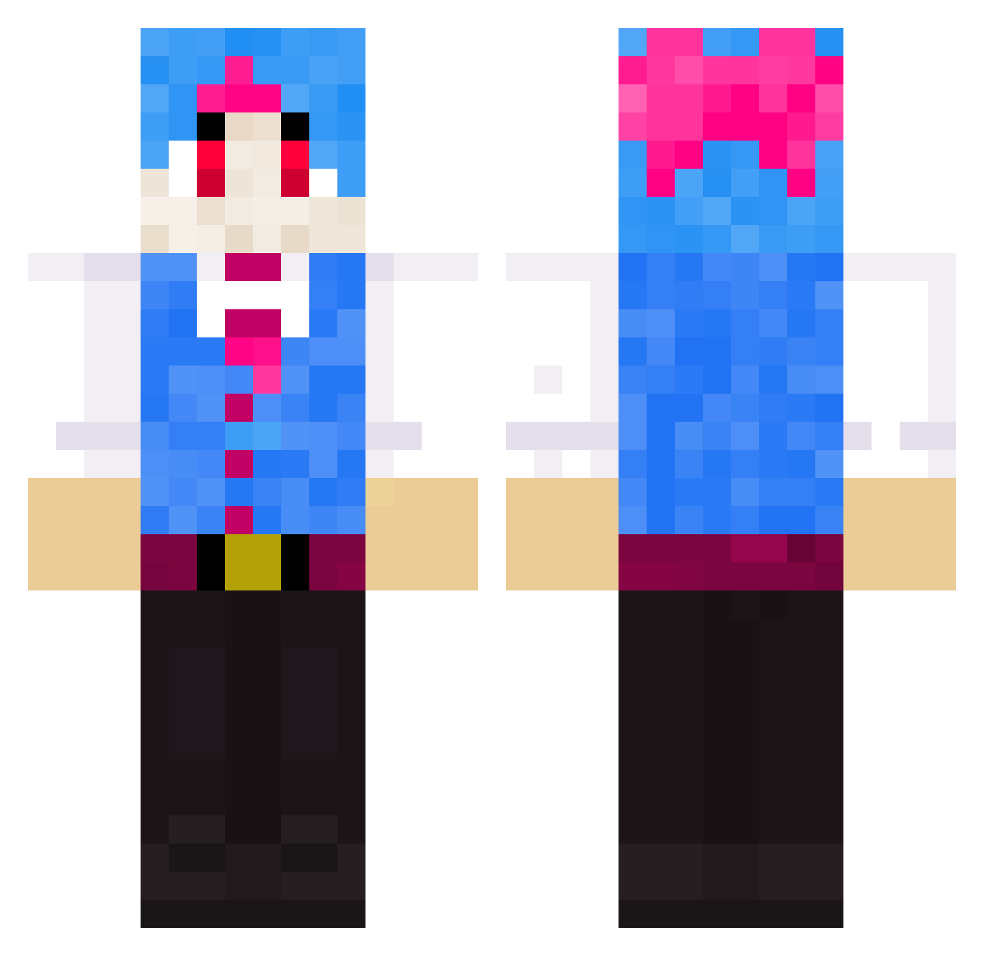 WyBoi Minecraft skin, front and back view