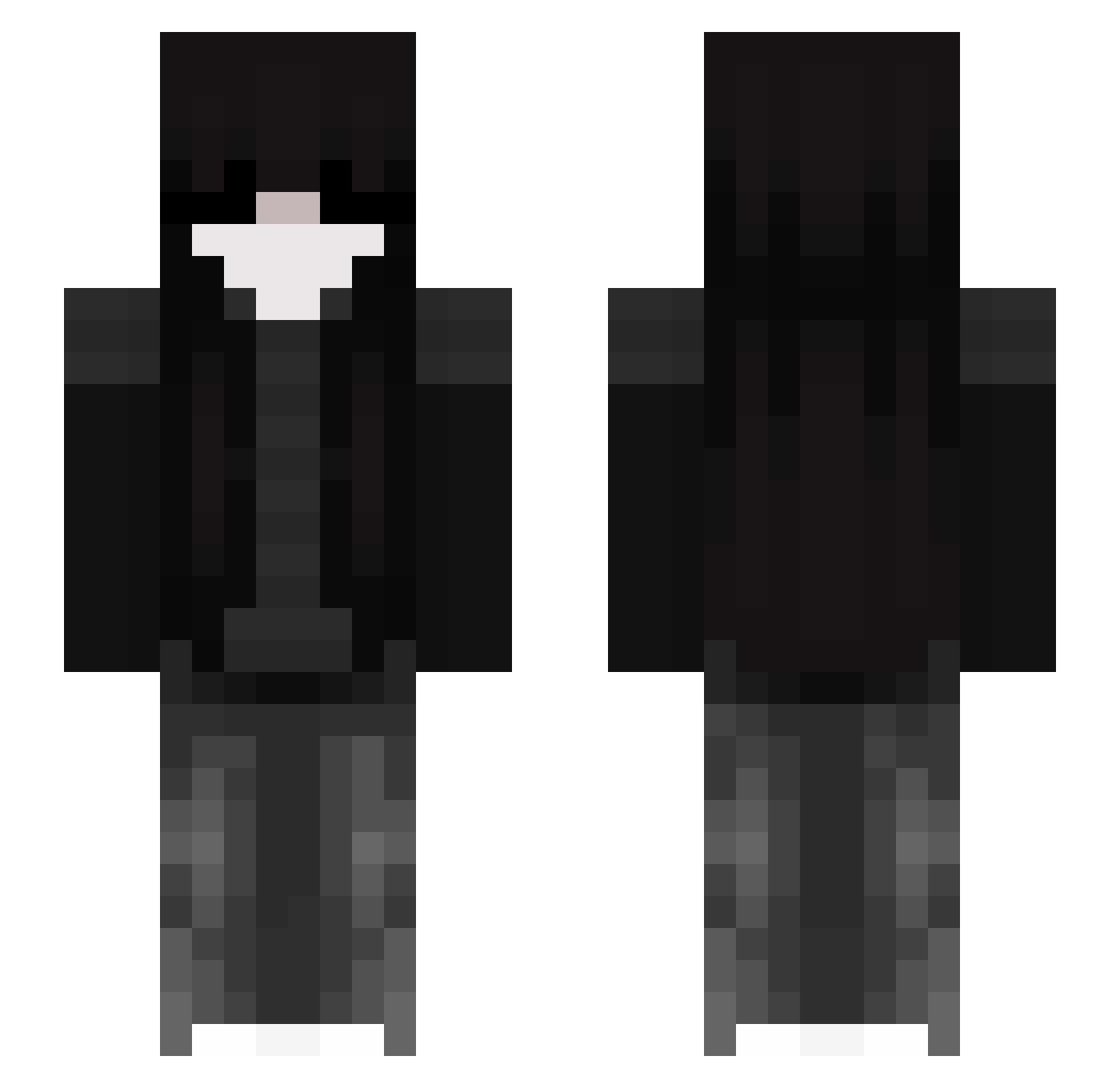 dcrn Minecraft skin, front and back view