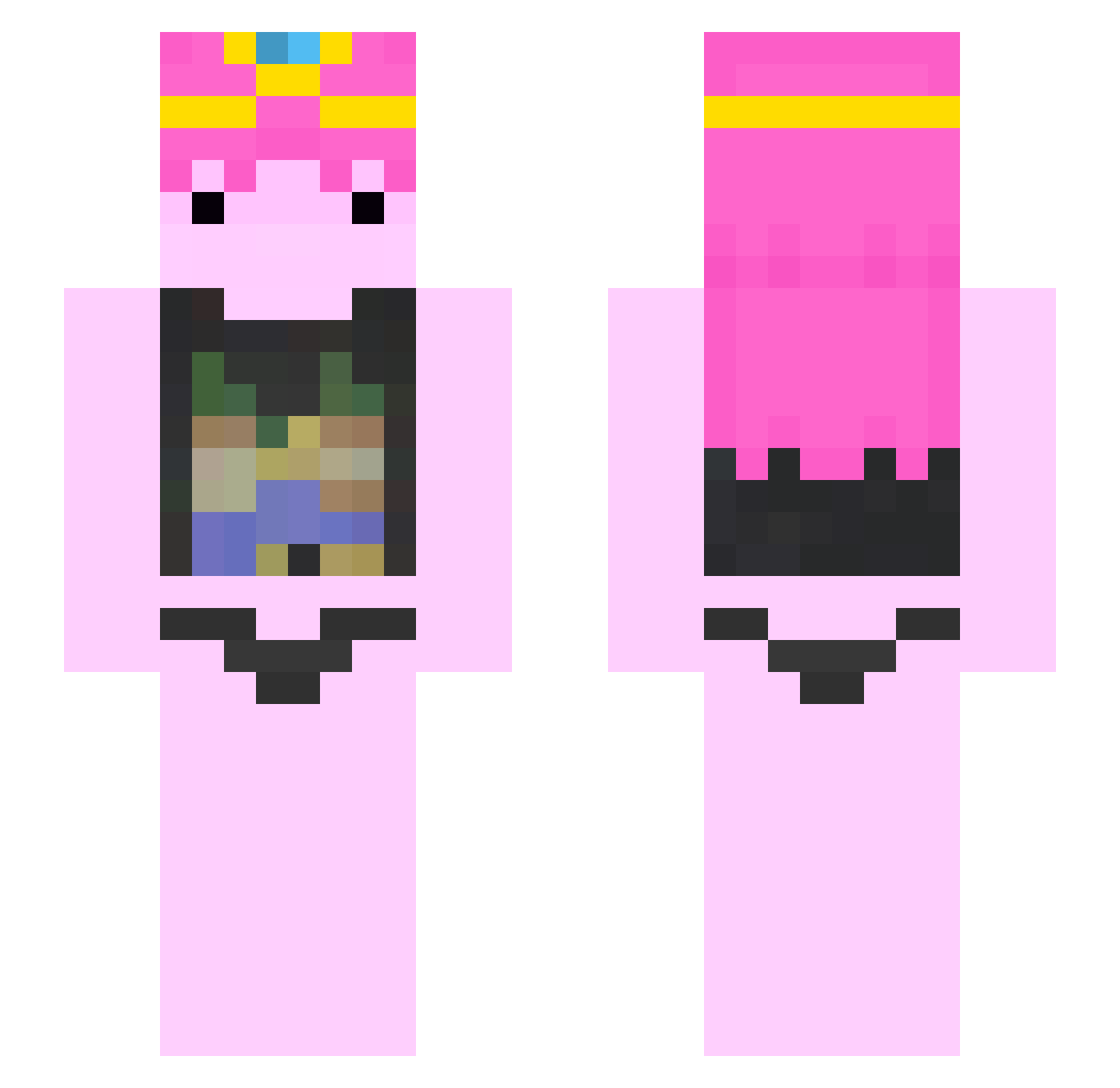 maidmagearna Minecraft skin, front and back view